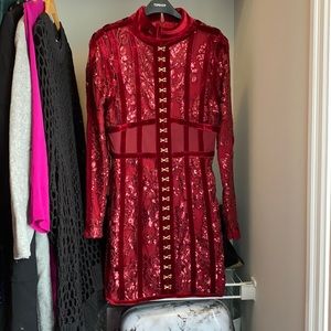 Gorgeous red wine party dress.